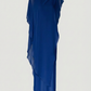 Limsa Club Celeste Kaftan Maxi Chiffon Dress in Sax Blue — product still life