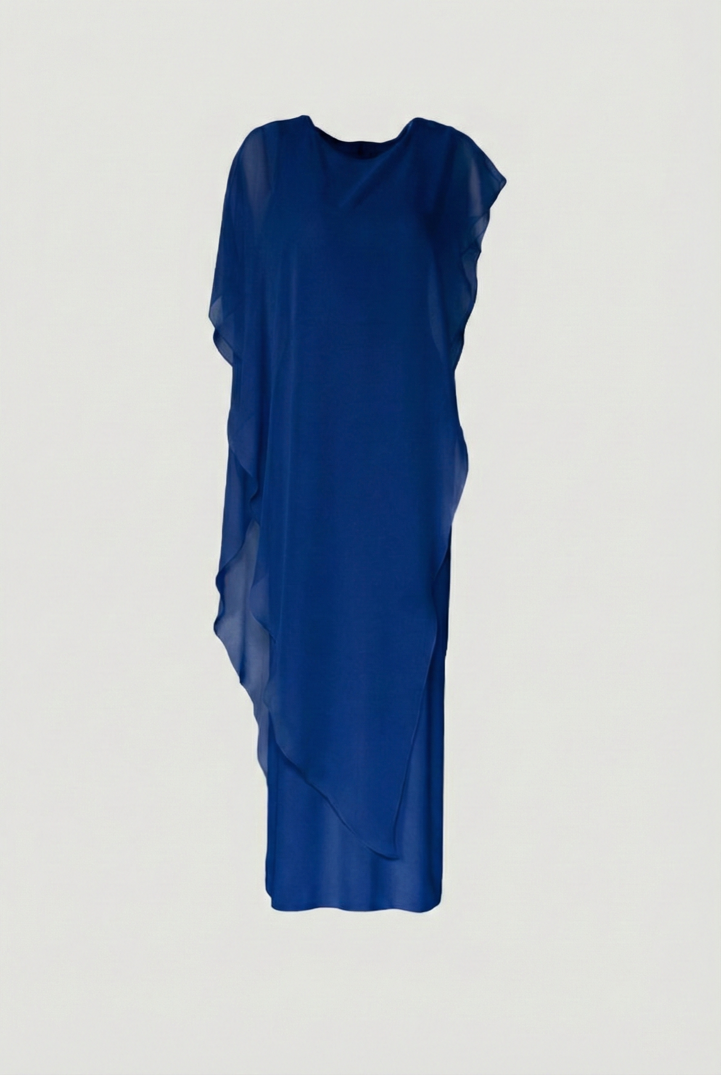 Limsa Club Celeste Kaftan Maxi Chiffon Dress in Sax Blue — product still life