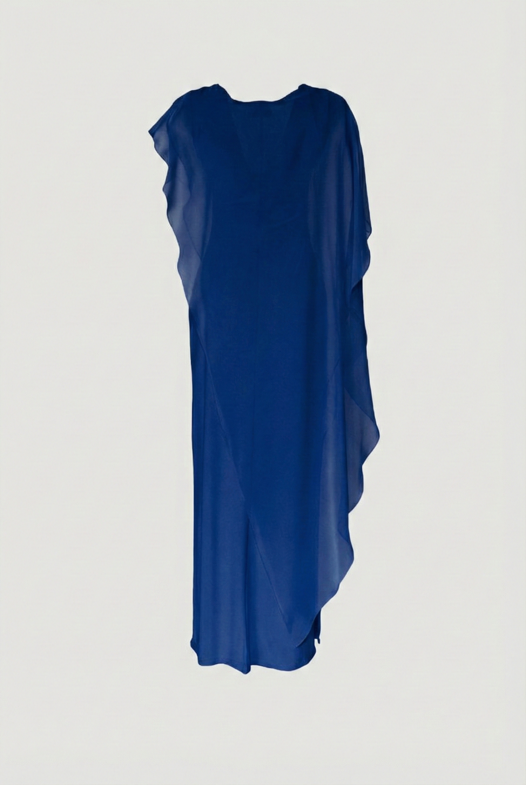 Limsa Club Celeste Kaftan Maxi Chiffon Dress in Sax Blue — product still life