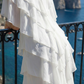 Limsa Club Samara Cape Evening Gown in Bone — close-up detail