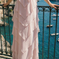 Limsa Club Samara Cape Evening Gown in Mink — full-length view