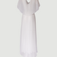 Limsa Club Solena V-Neck Cape Evening Dress in Bone — side view