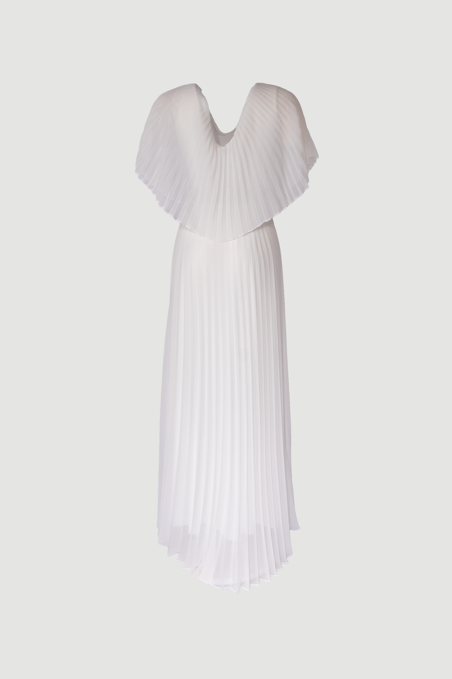 Limsa Club Solena V-Neck Cape Evening Dress in Bone — side view