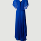 Limsa Club Solena V-Neck Cape Evening Dress in Sax Blue — side view