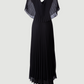 Limsa Club Solena V-Neck Cape Evening Dress in Black — side view