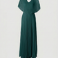Limsa Club Solena V-Neck Cape Evening Dress in Mink — editorial view