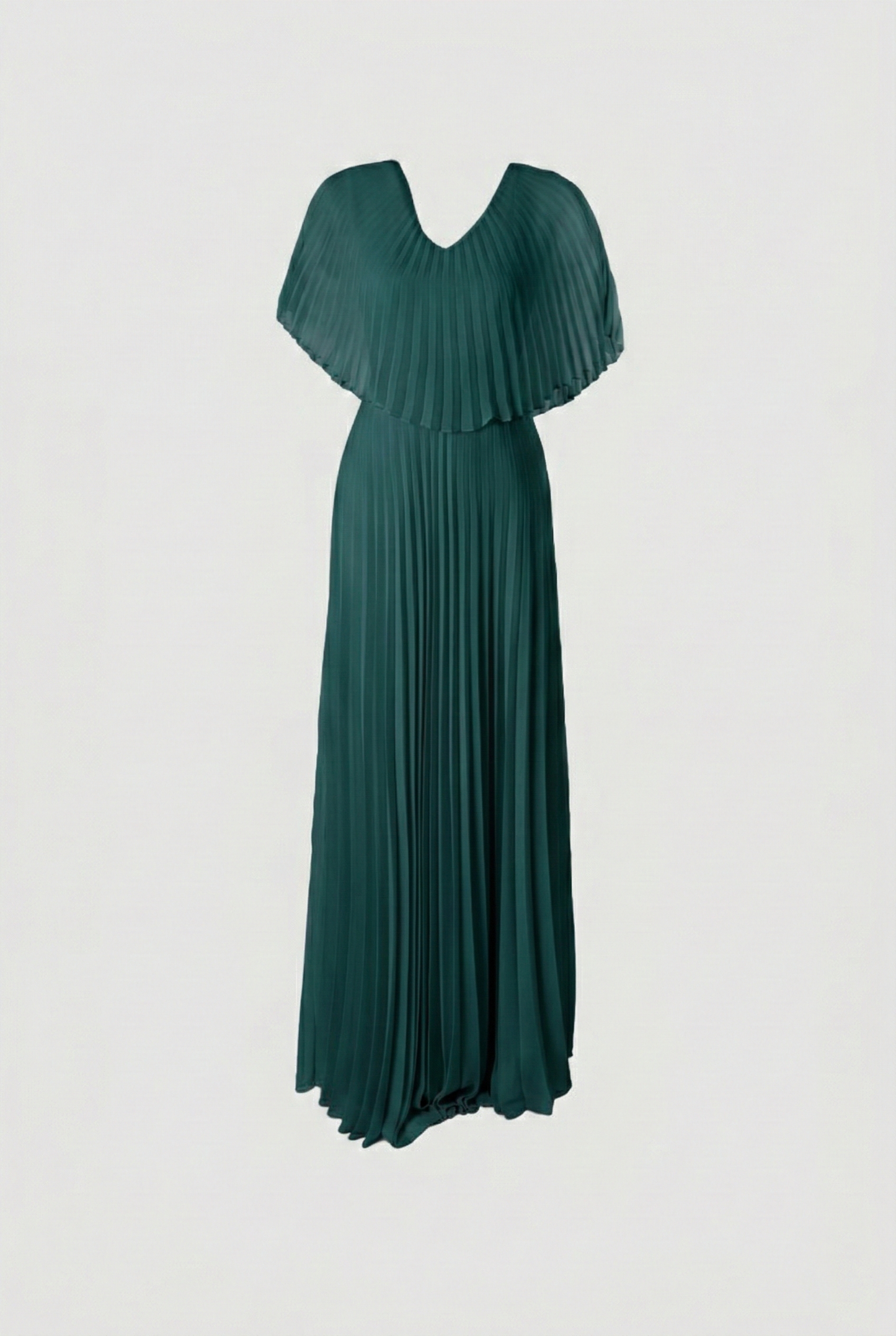 Limsa Club Solena V-Neck Cape Evening Dress in Mink — editorial view