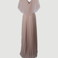 Limsa Club Solena V-Neck Cape Evening Dress in Mink — side view