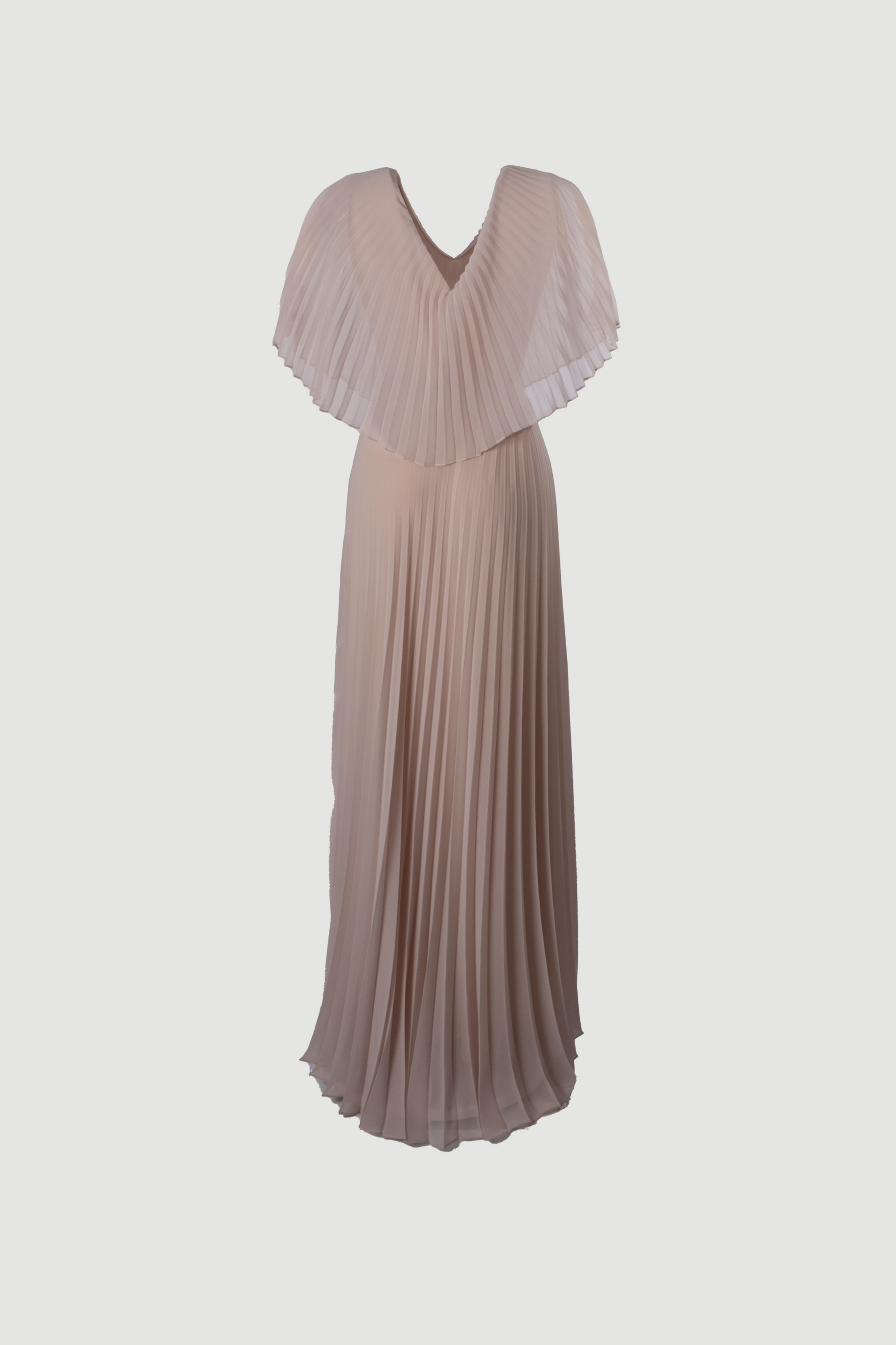 Limsa Club Solena V-Neck Cape Evening Dress in Mink — side view