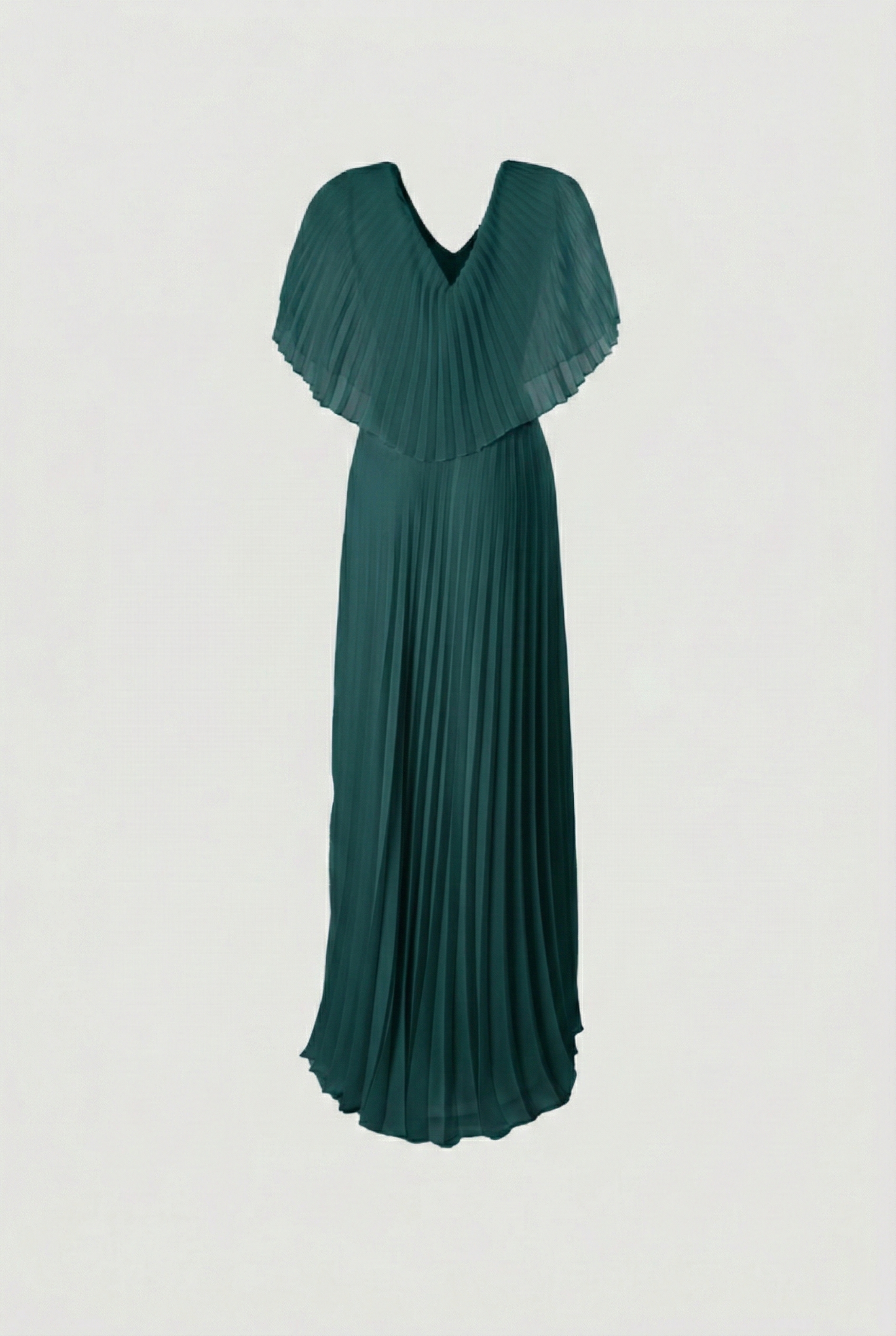 Limsa Club Solena V-Neck Cape Evening Dress in Mink — editorial view