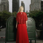 Limsa Club Viva Sequin Maxi Evening Dress in Red — detail view