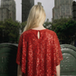 Limsa Club Viva Sequin Maxi Evening Dress in Red — close-up detail