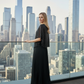Limsa Club Viva Sequin Maxi Evening Dress in Black — back view