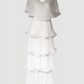 Limsa Club Astra V-Neck Pleated Evening Gown in Bone — product still life