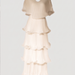 Limsa Club Astra V-Neck Pleated Evening Gown in Mink — product still life