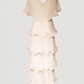 Limsa Club Astra V-Neck Pleated Evening Gown in Mink — product still life