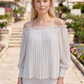 Limsa Club Carmina Off-Shoulder Palazzo Jumpsuit in Bone — full-length view