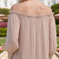 Limsa Club Carmina Off-Shoulder Palazzo Jumpsuit in Mink — close-up detail