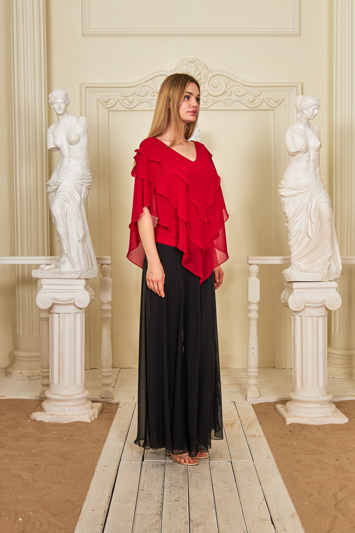 Elora Blouse - Women's Lightweight Chiffon Short Sleeve Top