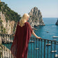 Limsa Club Celeste Kaftan Maxi Chiffon Dress in Burgundy — detail view