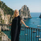 Limsa Club Celeste Kaftan Maxi Chiffon Dress in Black — back view