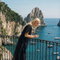 Limsa Club Celeste Kaftan Maxi Chiffon Dress in Black — detail view