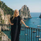 Limsa Club Celeste Kaftan Maxi Chiffon Dress in Black — full-length view