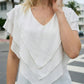 Limsa Club Ciel Chiffon V-Neck Blouse in Bone — full-length view