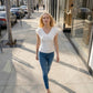 Limsa Club Cora Chiffon V-Neck Blouse in Bone — side view