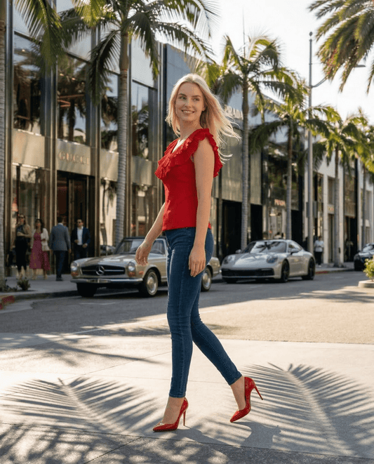 Cora Blouse - Women's Lightweight Chiffon V  - Neck Short Sleeve Top - Limsa ClubCora Blouse - Women's Lightweight Chiffon V  - Neck Short Sleeve TopBlouseLimsa ClubLimsa Club23K02030244523K020302445-36-2RedCora Blouse - Women's Lightweight Chiffon V  - Neck Short Sleeve Top36