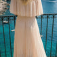 Limsa Club Daila A-Line Maxi Chiffon Dress in Mink — close-up detail