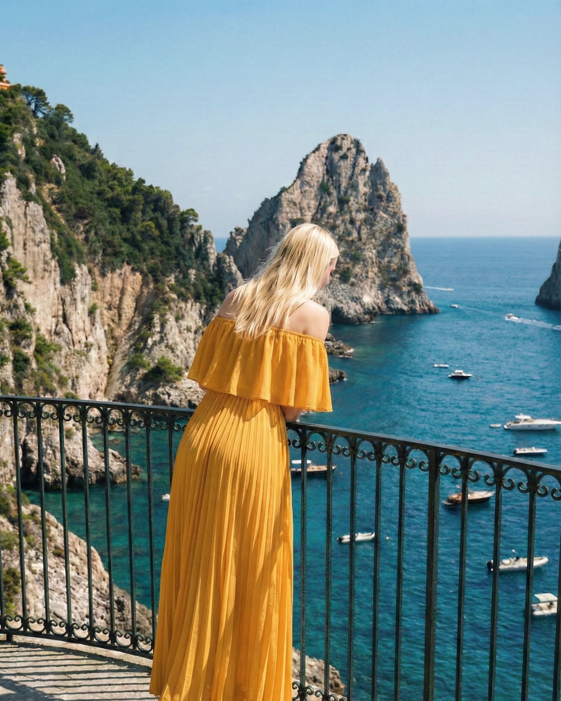 Limsa Club Daila A-Line Maxi Chiffon Dress in Yellow — detail view