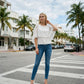 Limsa Club Ruffle Collar Chiffon Blouse in Bone — front view