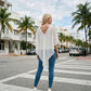 Limsa Club Ruffle Collar Chiffon Blouse in Bone — detail view