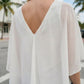 Limsa Club Ruffle Collar Chiffon Blouse in Bone — full-length view