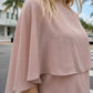 Limsa Club Ruffle Collar Chiffon Blouse in Mink — full-length view