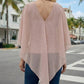 Limsa Club Ruffle Collar Chiffon Blouse in Mink — close-up detail