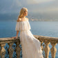Limsa Club Seraphine Off-Shoulder Evening Gown in Bone — back view